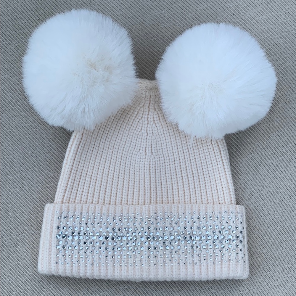 Kids Cream Pom-Pom Beanie